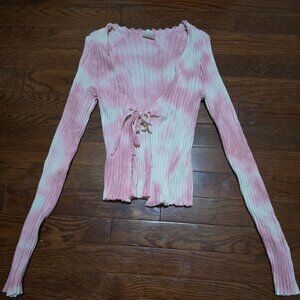 Tie-Dye Ribbed Knit Top